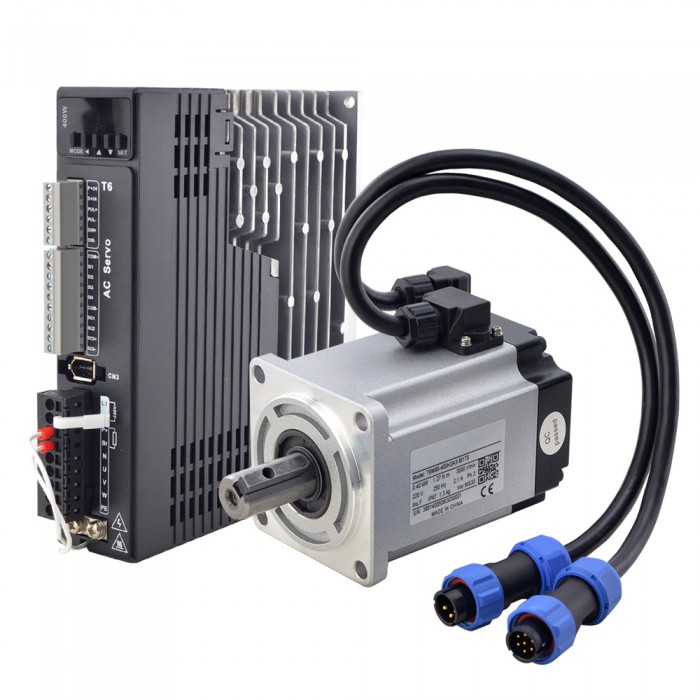 Kit serie T6 Servomotore CA digitale da 400 W e kit driver 3000 giri/min 1,27 Nm con codificatore a 17 bit IP65