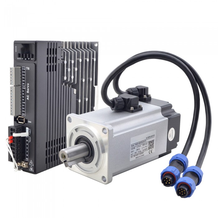Servomotore AC digitale serie T6 da 400 W e kit driver 3000 giri/min 1,27 Nm con freno Encoder a 17 bit IP65