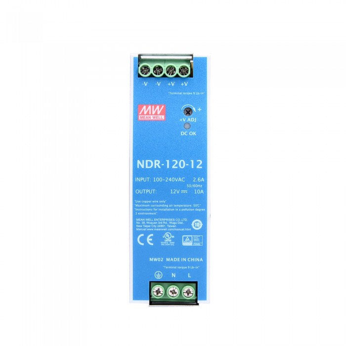NDR-120-12 MEAN WELL Alimentatore CNC 120W 12VDC 10A 115/230VAC Alimentatore DIN RAIL