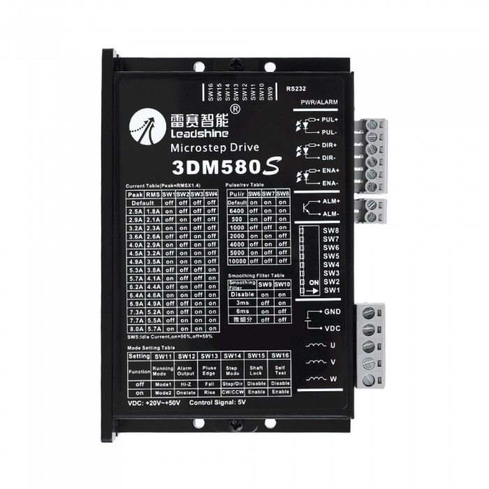 Driver passo-passo digitale Leadshine trifase 0,5-8,0 A 20-74 V CC per motore passo-passo Nema 17, Nema 23, Nema 24, Nema 34