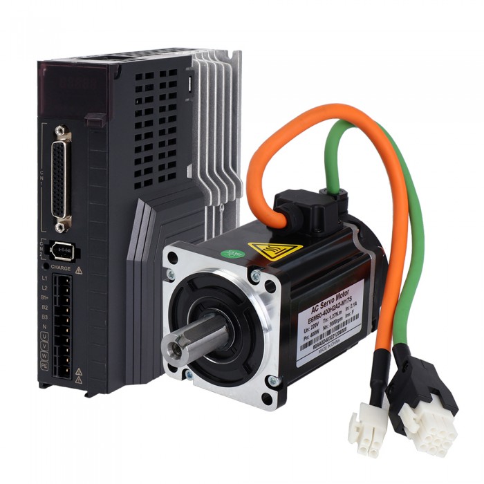 Kit servomotore CA da 400 W 3000 giri/min 1,27 Nm con servoazionamento e codificatore a 17 bit IP65 serie E6