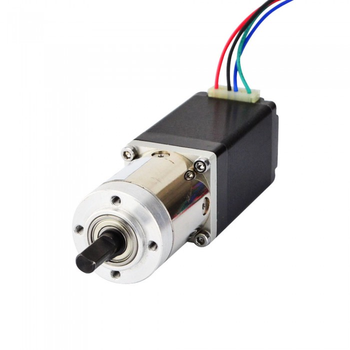 Motore passo-passo Nema 11 Bipolare Lunghezza=51mm 12Ncm 0,067 Gradi 0,67A 6,2V con riduttore epicicloidale 27:1