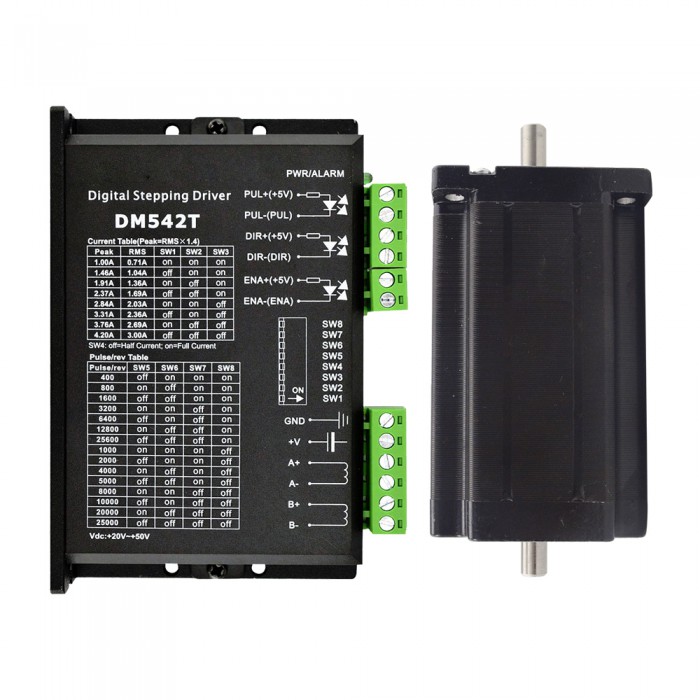 Kit motore passo-passo a 1 asse 4,0Nm 1,8 Gradi Bipolare Nema 24 Motore passo-passo e driver