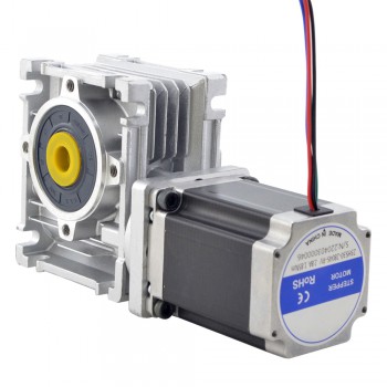 Nema 23 Motore passo-passo con ingranaggio a vite senza fine Lunghezza=113mm 20:1 Motore passo-passo con cambio a vite senza fine NMRV30