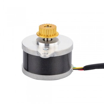 Motore passo-passo rotondo Nema 14 0,9 gradi 9,5 Ncm 0,43 A 3,83 V Φ36x21,5 mm con puleggia