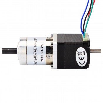 Motore passo-passo Nema 11 bipolare Lunghezza=31mm 6Ncm 0,067 gradi 0,67A 3,8V con cambio 27:1 doppio albero