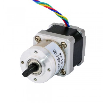 Motore passo-passo Nema 14 Bipolare Lunghezza=33mm 18Ncm 0,35 Gradi 0,8A 5,4V con riduttore epicicloidale 5:1