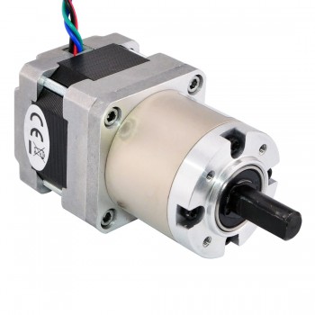 Motore passo-passo Nema 16 bipolare Lunghezza=33mm 22Ncm 0,131 Gradi 0,6A 9V con riduttore epicicloidale 14:1