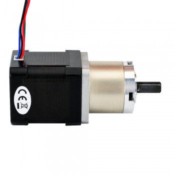 Motore passo-passo Nema 17 bipolare Lunghezza=48mm 44Ncm 0,094 gradi 1,68A 2,8V con riduttore epicicloidale 19:1