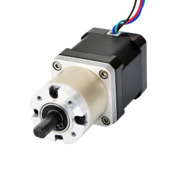 Motore passo-passo Nema 17 bipolare 44 Ncm Lunghezza=48 mm 0,067 gradi 1,68 A 2,8 V con riduttore epicicloidale 27:1