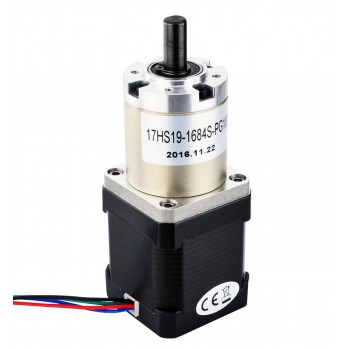 Motore passo-passo Nema 17 bipolare L=48mm 44Ncm 0,018 gradi 1,68A 2,8V con riduttore epicicloidale 100:1