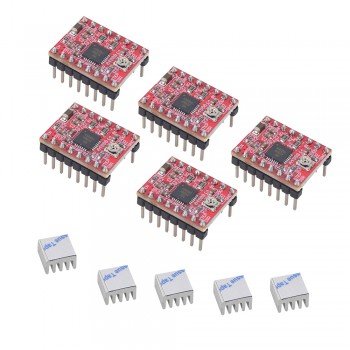 5PCS/PACK A4988 Modulo driver passo-passo con dissipatore di calore per stampante 3d Reprap