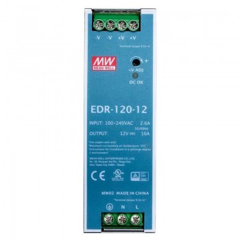 Mean Well EDR-120-12 Alimentatore switching 120W 12VDC 10A 115/230VAC Alimentatore su guida DIN