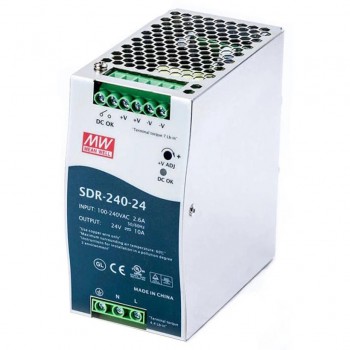 Alimentatore CNC Mean Well SDR-240-24 240W 24VDC 10A 115/230VAC con funzione PFC Alimentatore su guida DIN