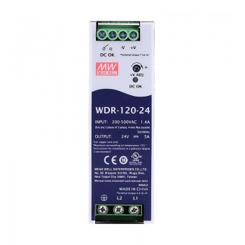 Meanwell WDR-120-24 Alimentatore CNC 120W 24VDC 5A 180~550VAC Alimentatore su guida DIN