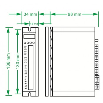 OK2D57ECS Driver passo-passo ad anello chiuso 0~6.2A 24~60VDC per motore passo-passo Nema 23, Nema 24